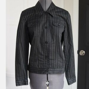 Set JONES New York  Black Striped High Rise Straight Leg Pant & pinstripe jacket
